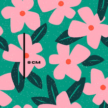 Load image into Gallery viewer, Pink dotted florals on green
