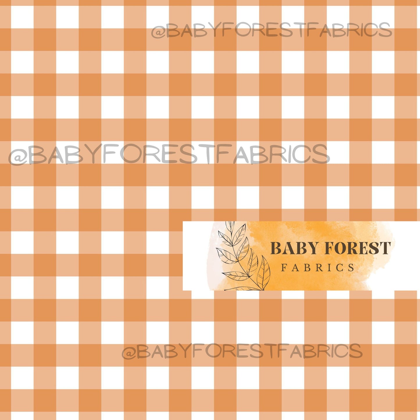 Bright colour block Orange gingham