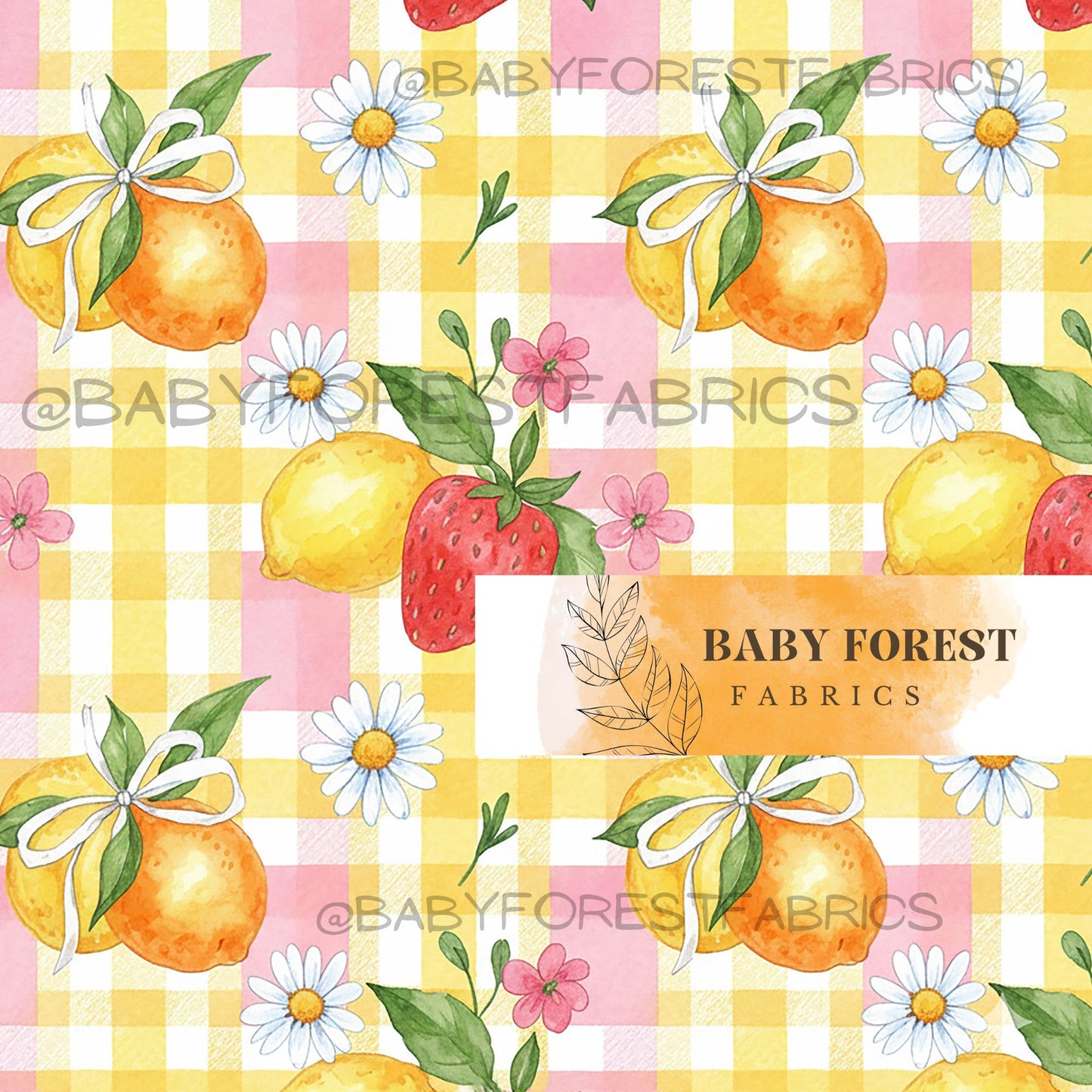 Citrus berry gingham