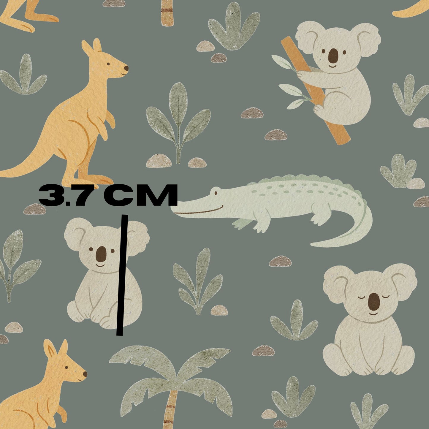 Koala and friends on green