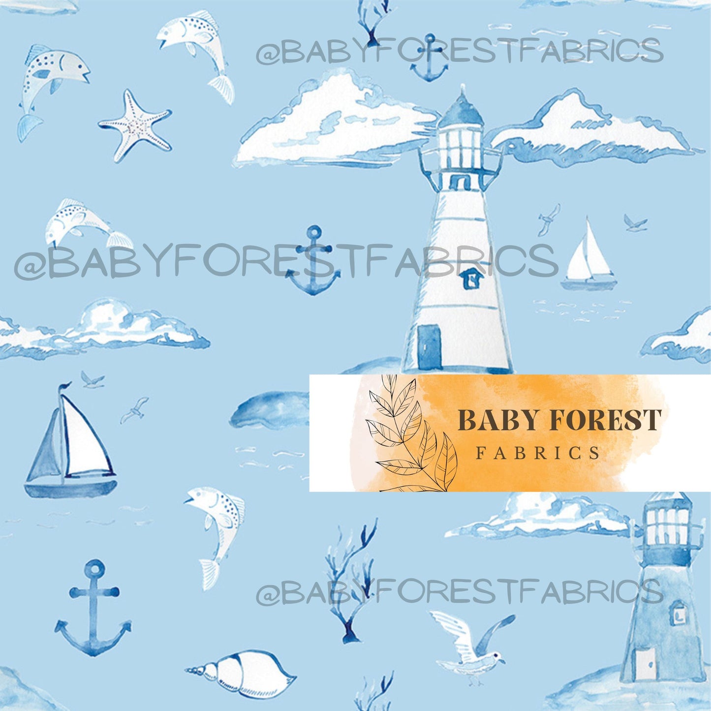 Sail away with me Nautical toile de jouy