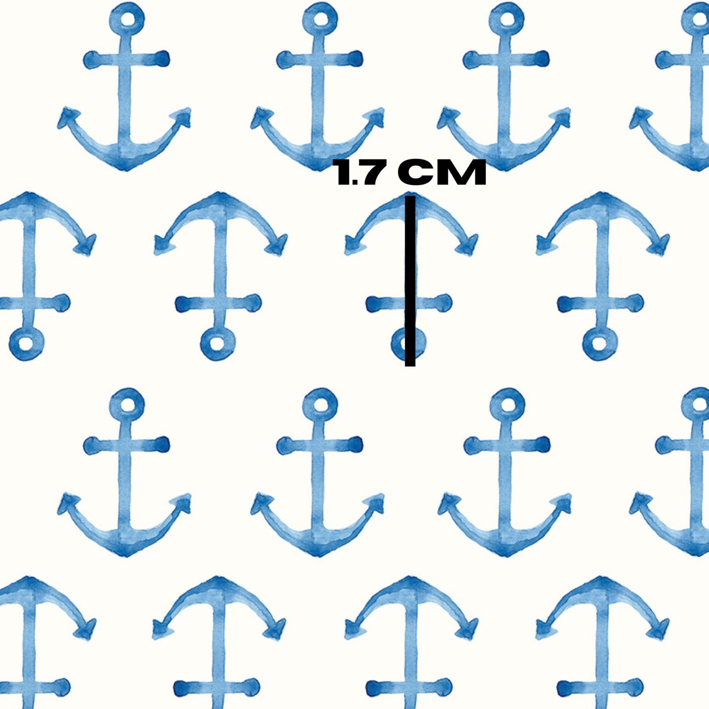 Nautical anchor blue on white by Missy