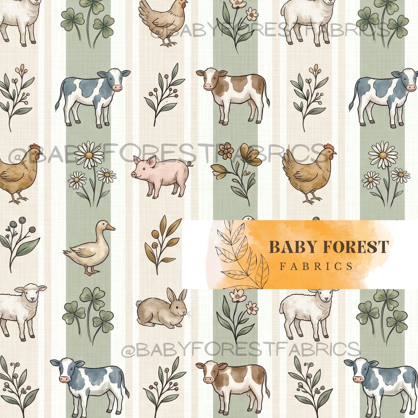 Green farm stripes