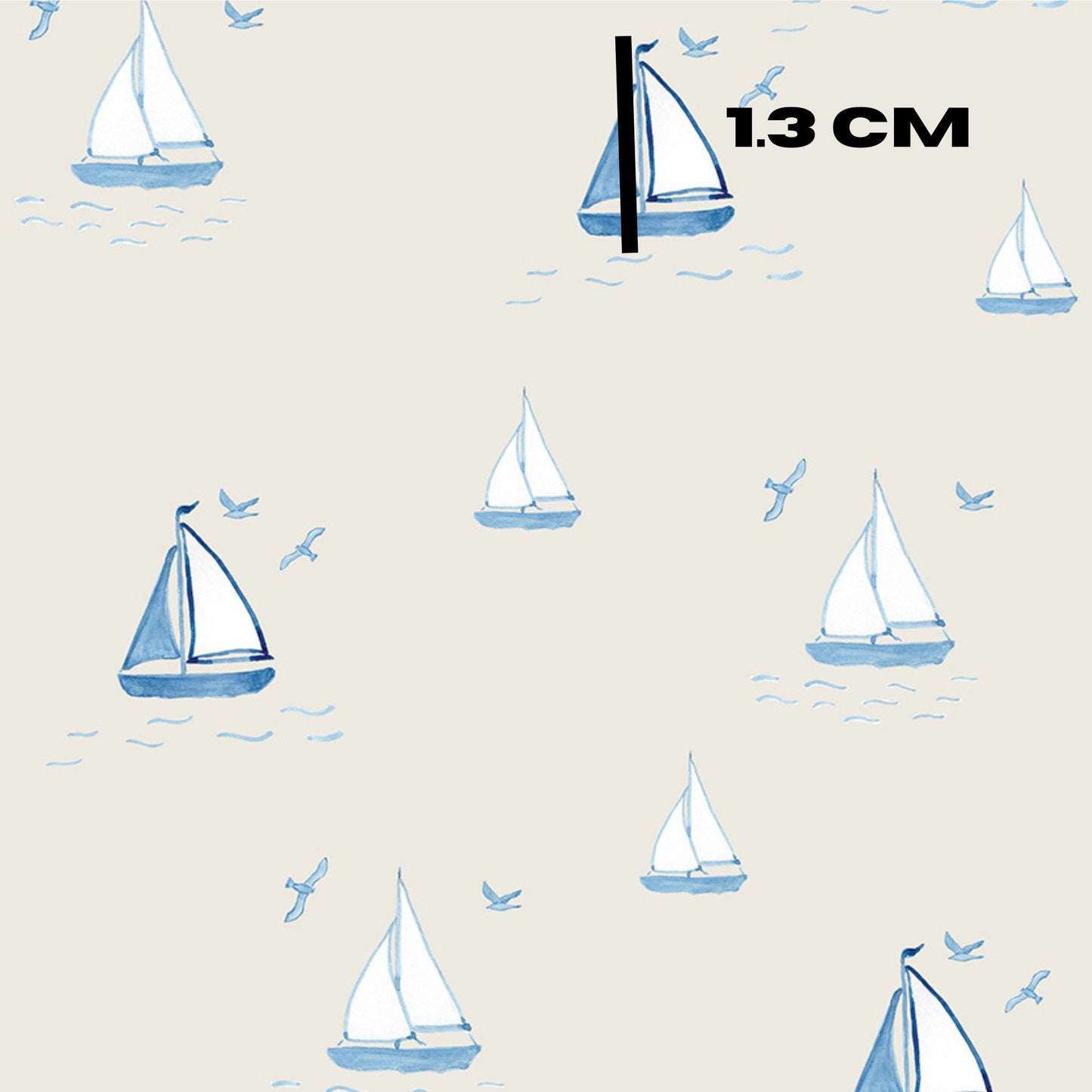 Saling boats on beige by Missy