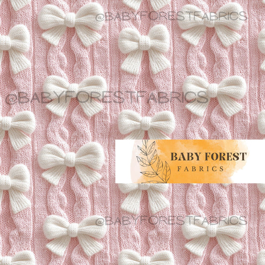Knitted bow pink 3D