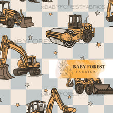 Load image into Gallery viewer, Dusty blue construction checks
