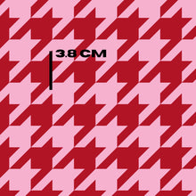 Load image into Gallery viewer, red pink houndstooth
