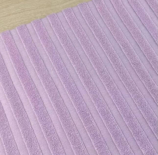 Purple strupes -Jacquard cotton terry towel fabric pre order