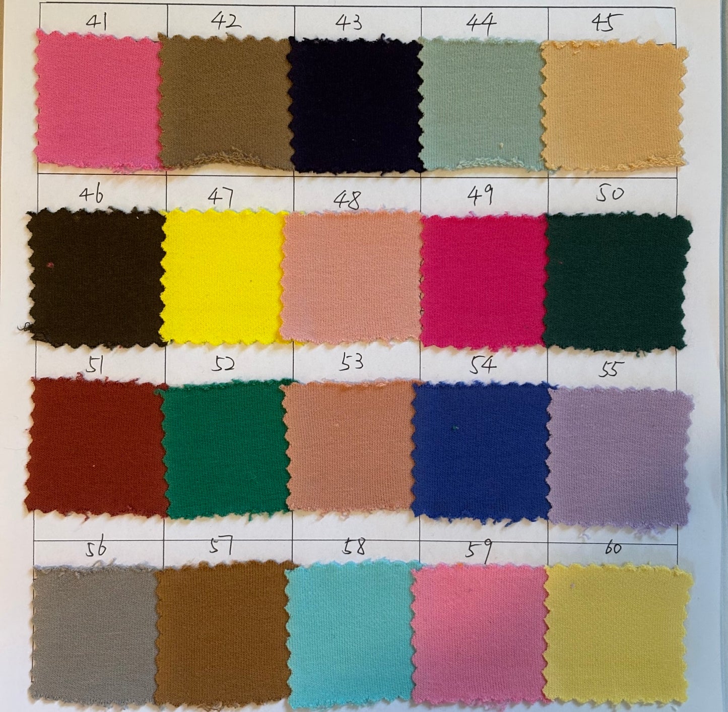 Solid French Terry colours 1-70- PRE ORDER