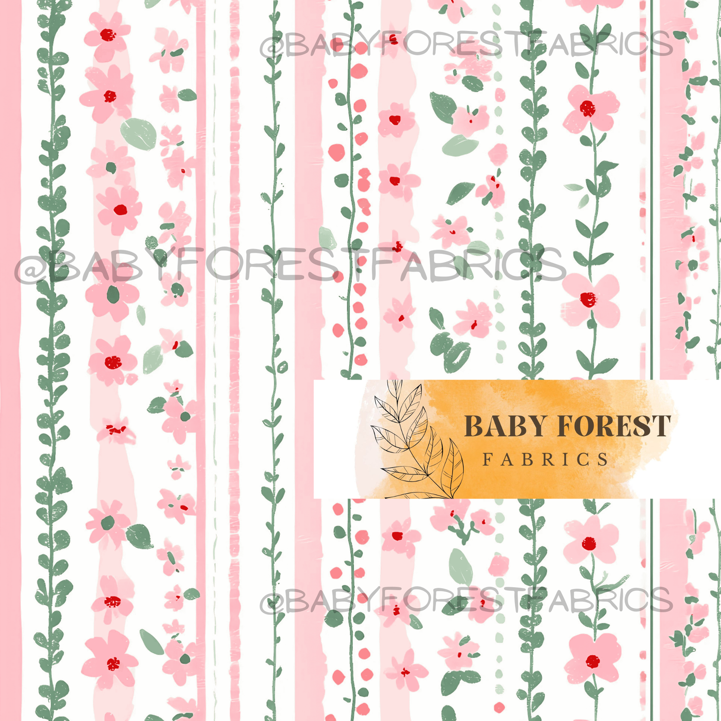 Pink floral stripes