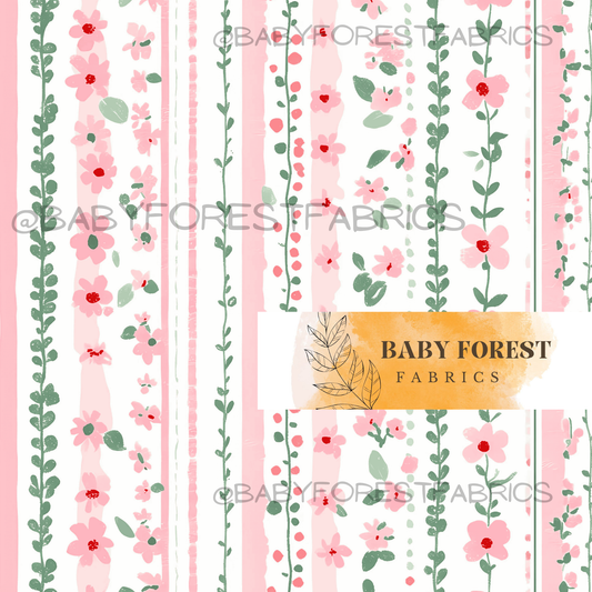Pink floral stripes