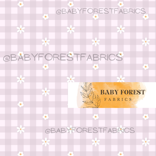 Whimsy daisy purple gingham