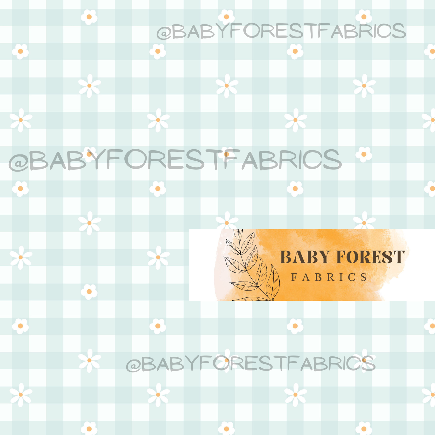 Whimsy daisy blue gingham