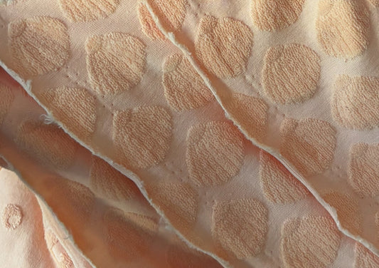 Light peach shells-Jacquard cotton terry towel fabric pre order
