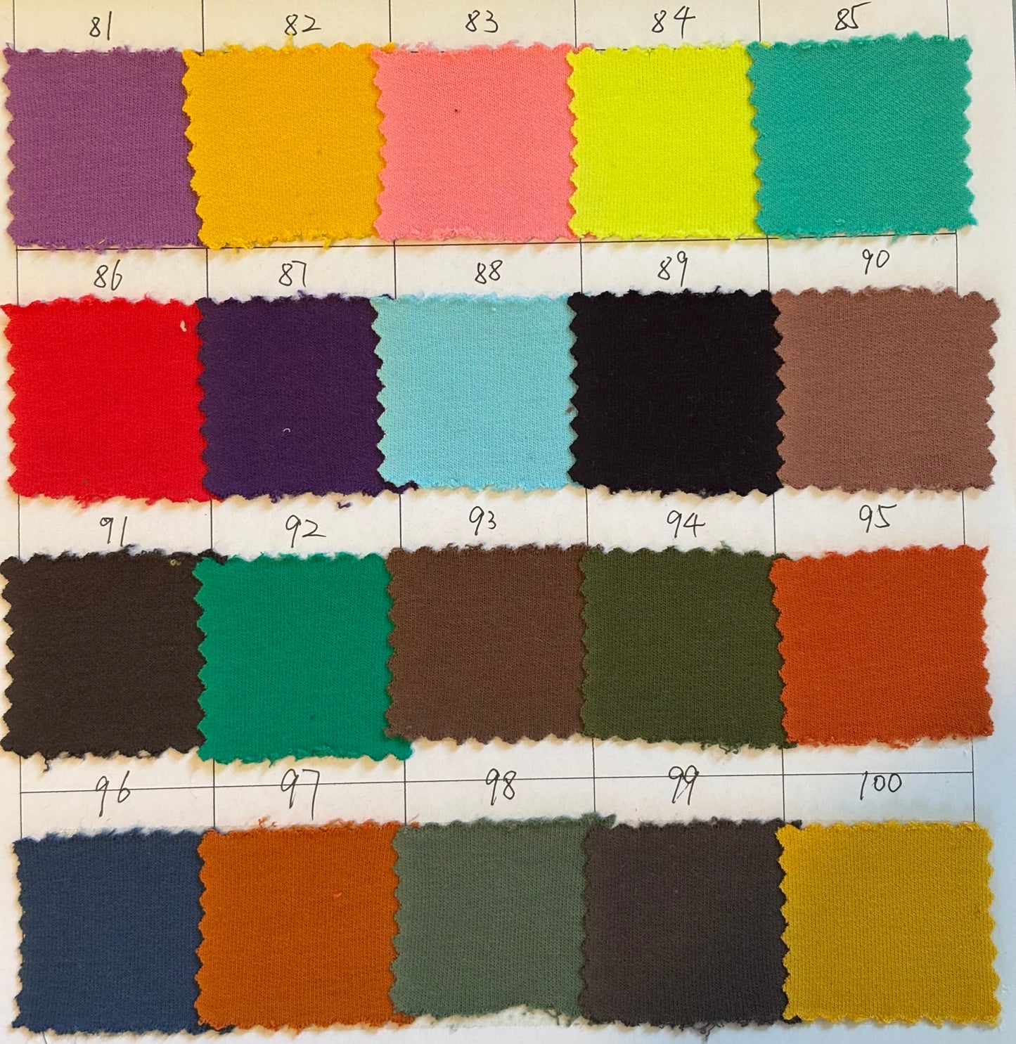 Solid French Terry colours 70-135 - PRE ORDER