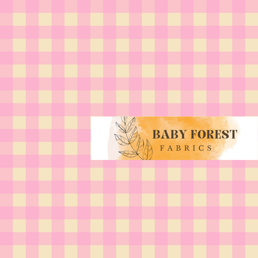 Yellow pink gingham