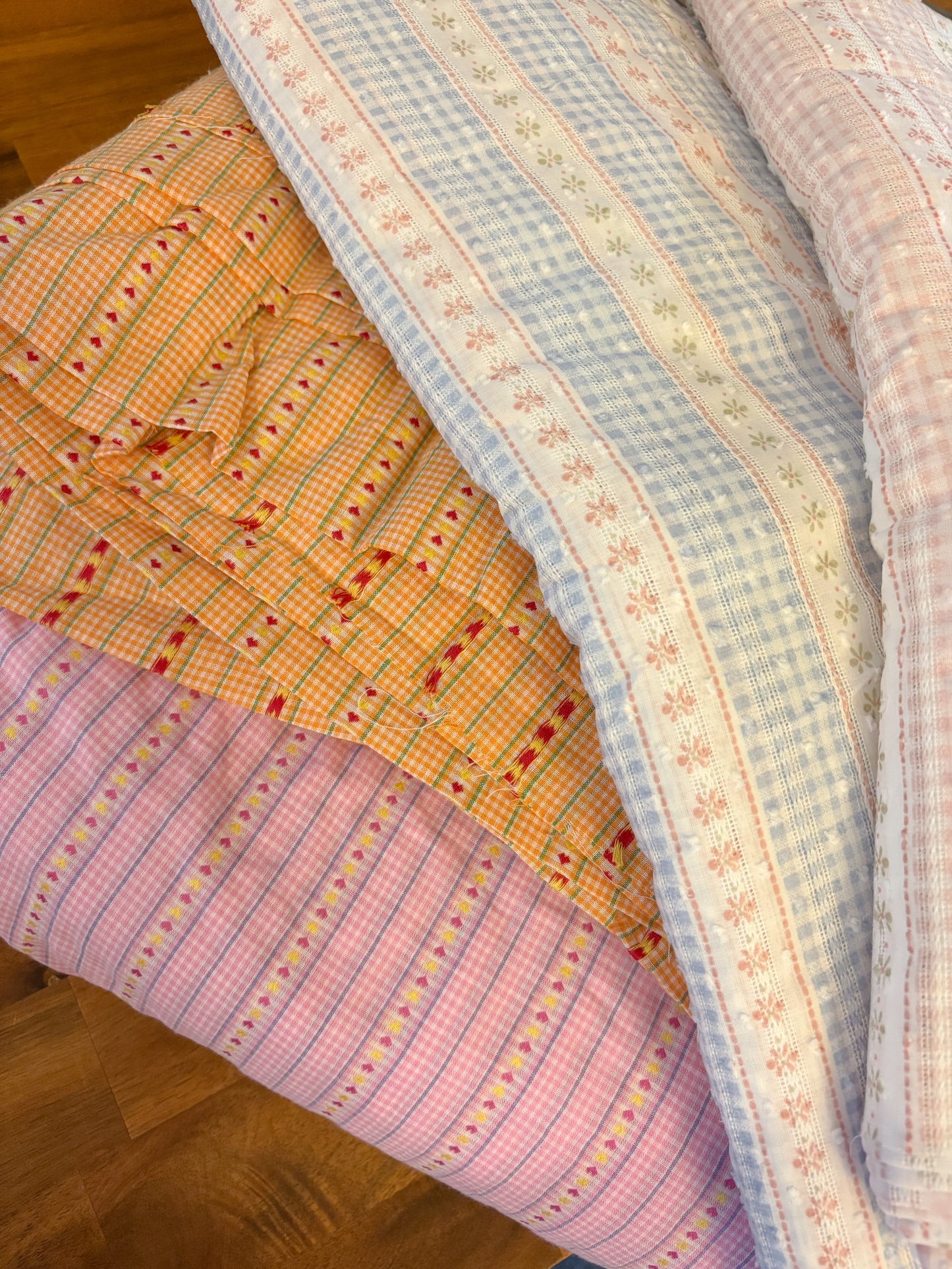 Embroidered woven hearts