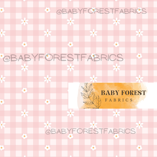 Whimsy daisy pink gingham