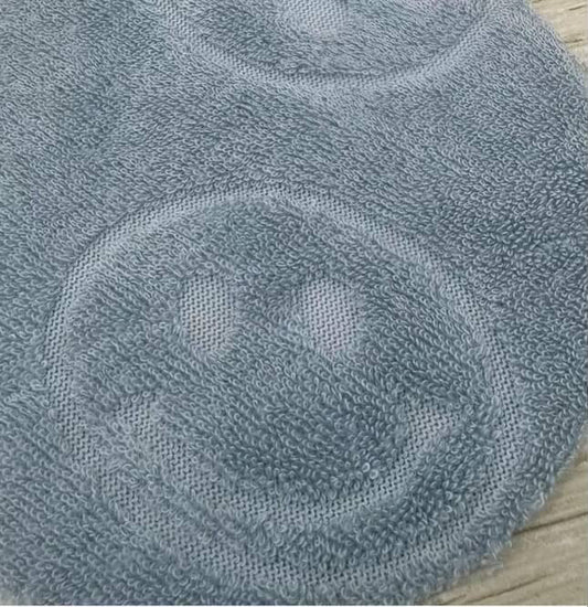 Blue smiley -Jacquard cotton terry towel fabric pre order