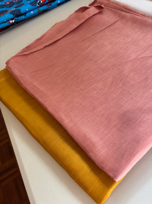 Solid 100% linen fabric