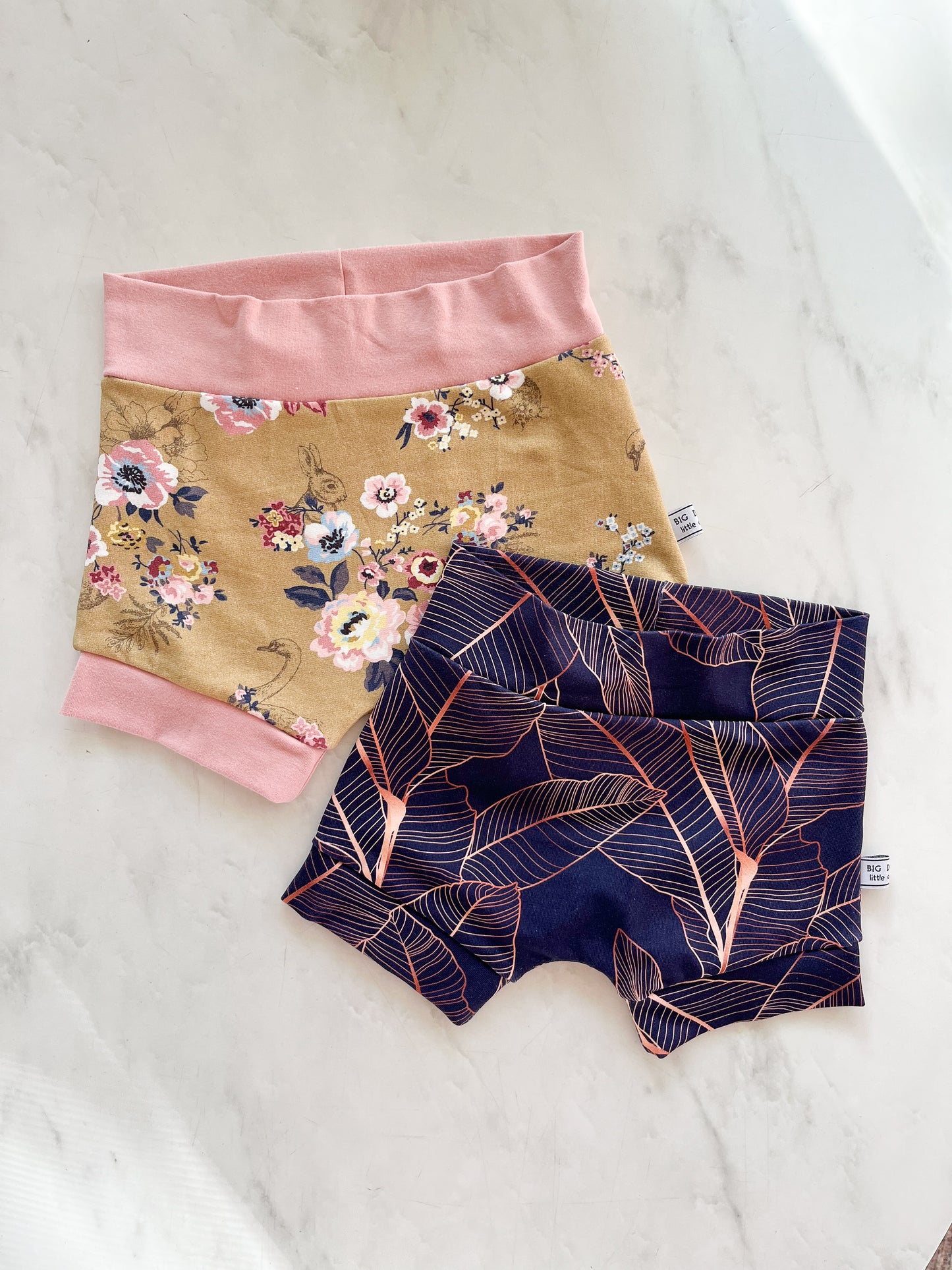 Mustard and Pink Floral bummies