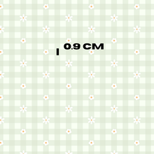 Load image into Gallery viewer, Whimsy daisy green gingham
