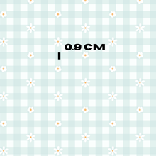 Load image into Gallery viewer, Whimsy daisy blue gingham
