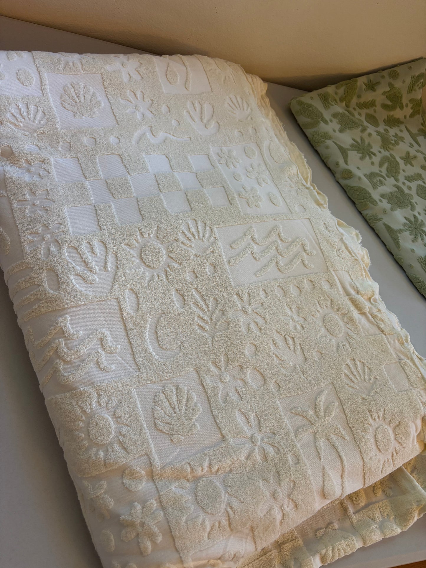 Cream boho beach - jacquard Terry towel