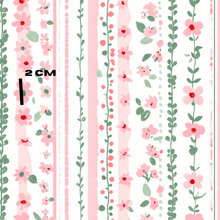 Load image into Gallery viewer, Pink floral stripes

