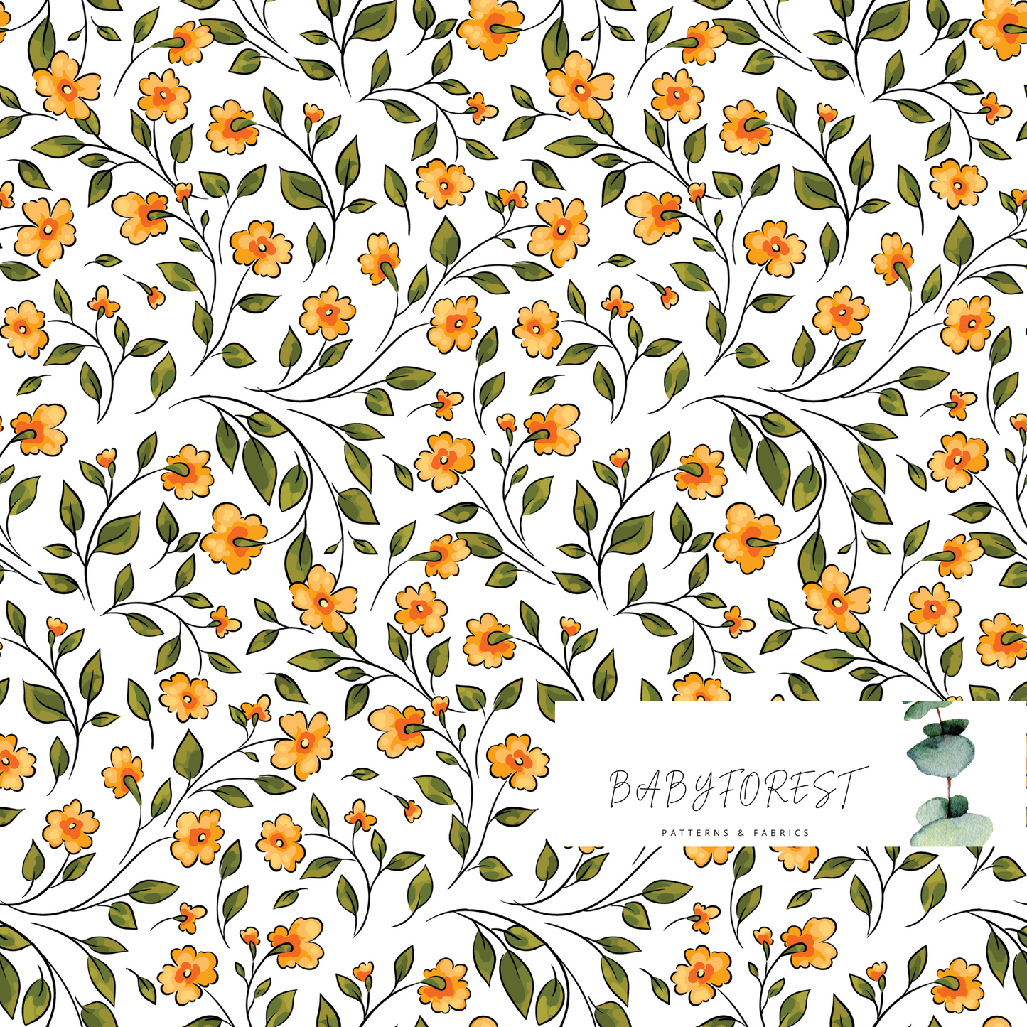 Minni mustard Florals