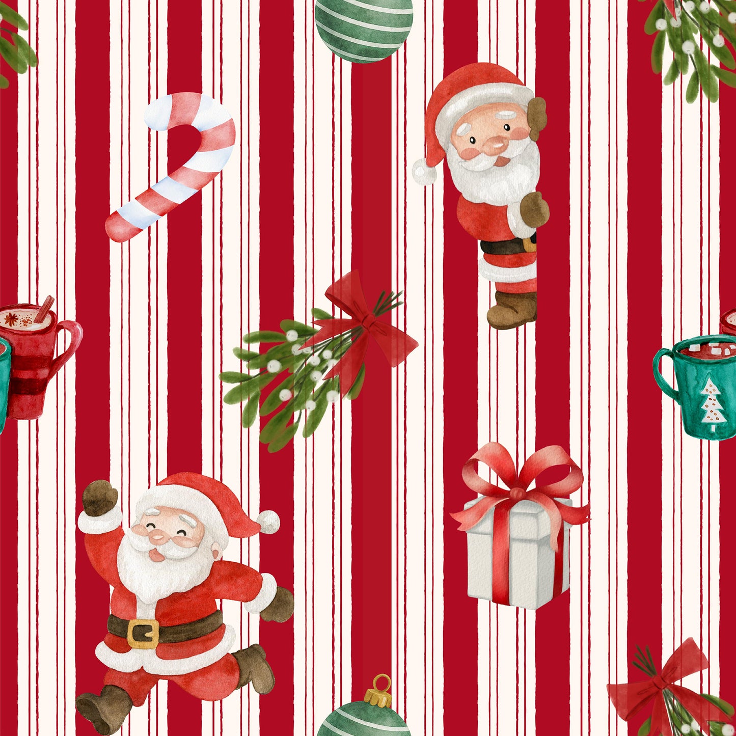 Red stripe santa