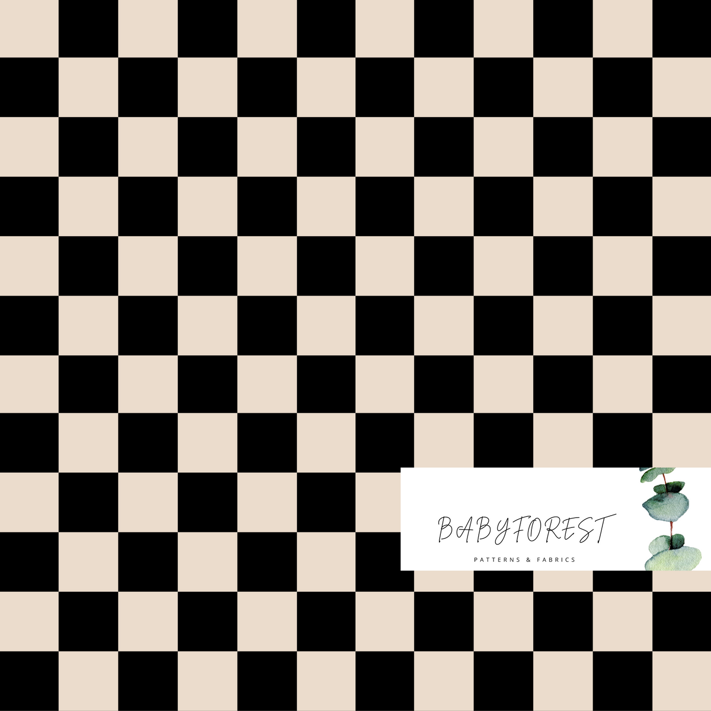 Black and Beige checks to Match Black smiley print