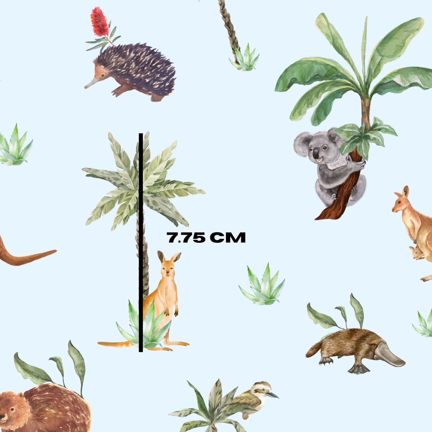 Aussie animals on solid light pink
