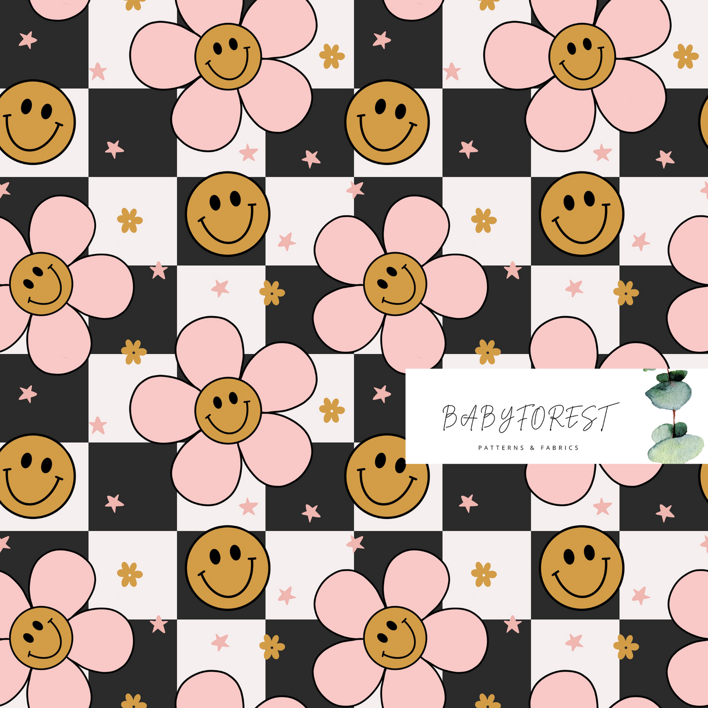 Pink Daisy On checks