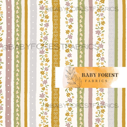 Autumn floral stripe