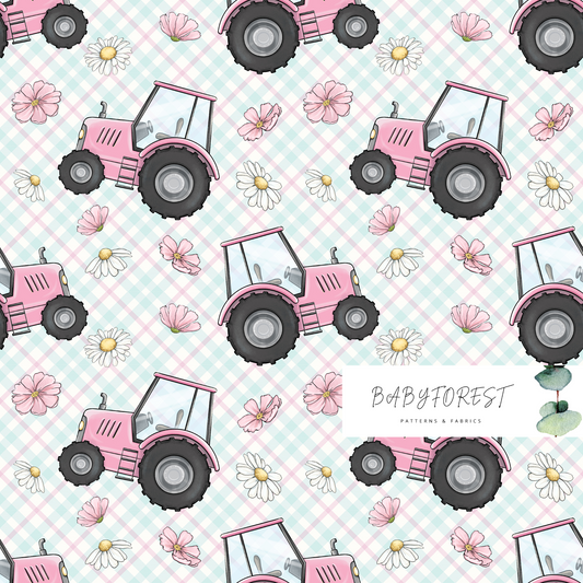 Pink farm tractors