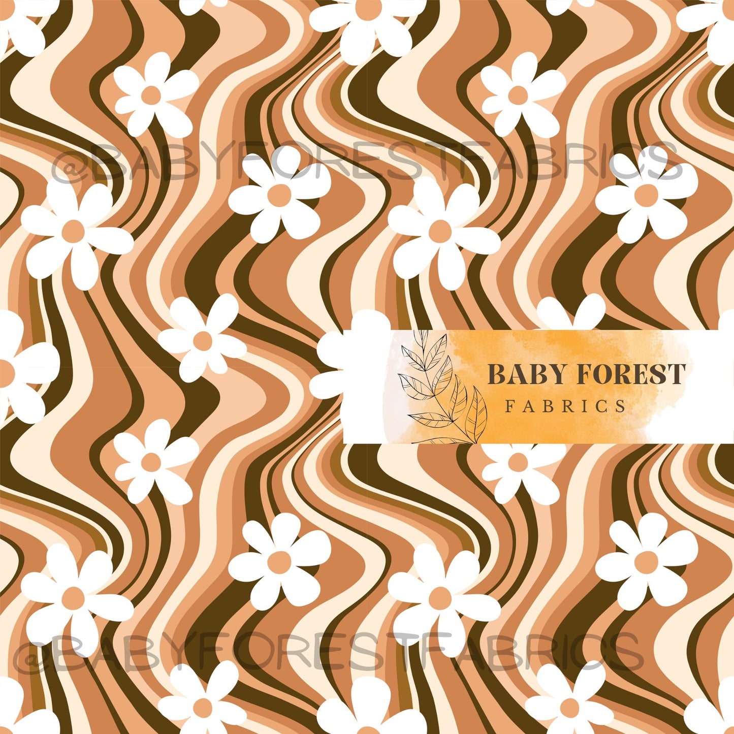 Brown Daisy Swirl