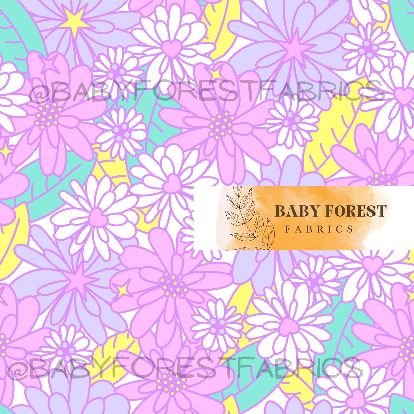 Purple Retro florals