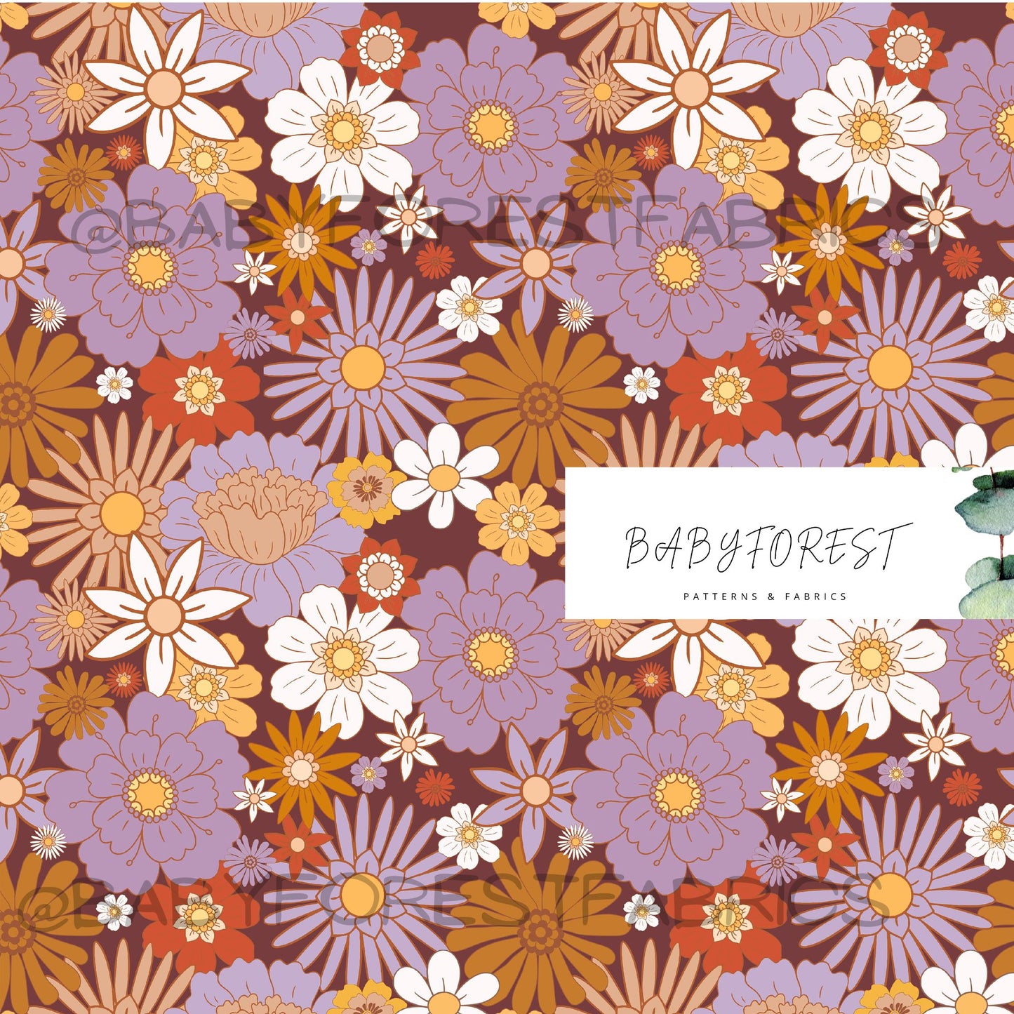 Purple boho florals