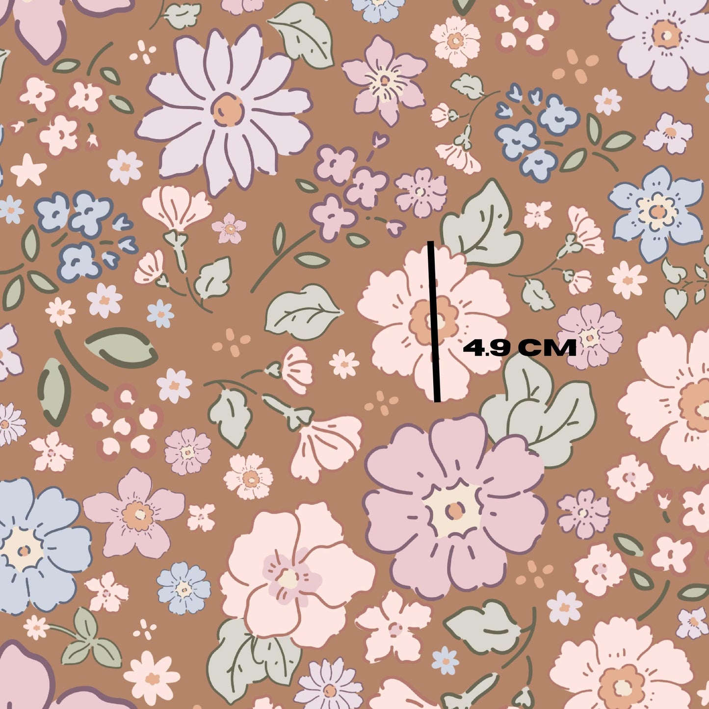 Flowers on mocha mousse