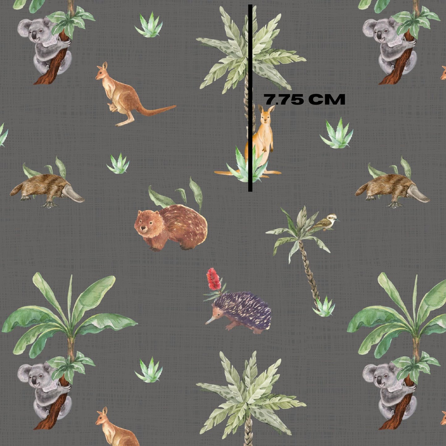 Australian animals on brown grey