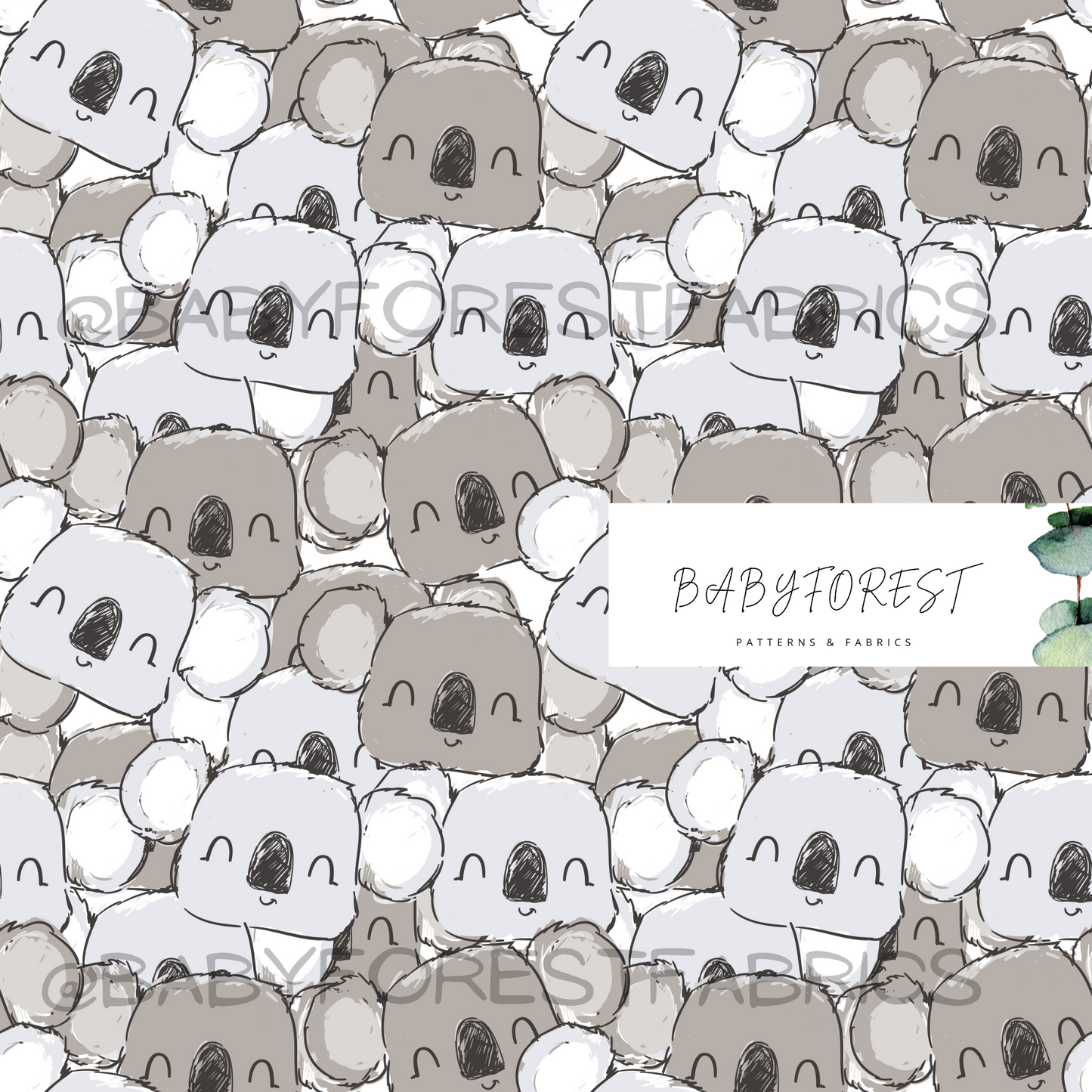 Koala Heads: Australian Animals Fabric