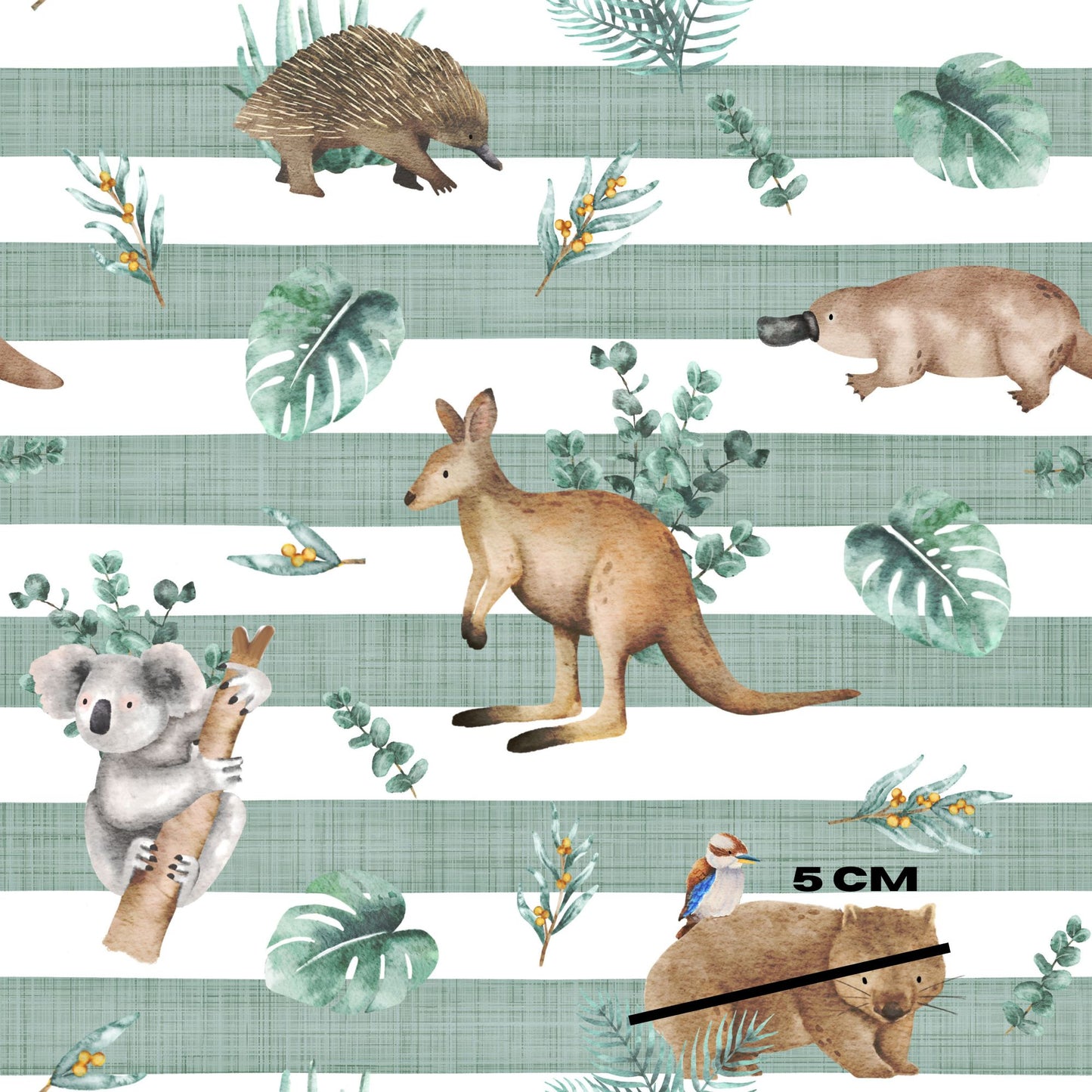 Aussie animals on stripes
