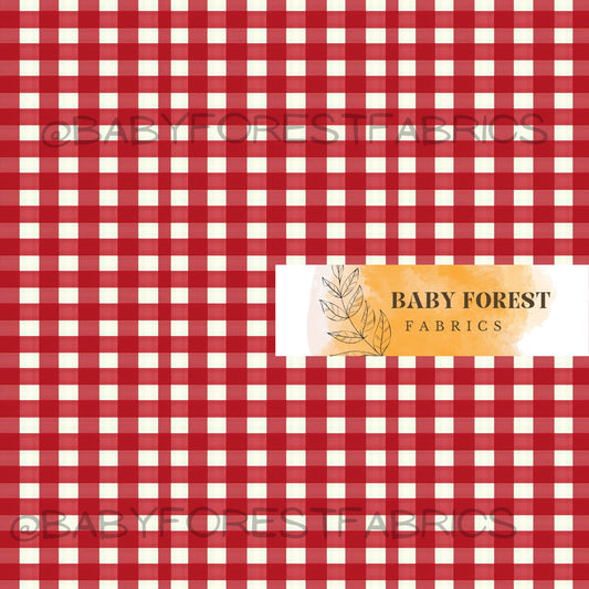 Dark red gingham