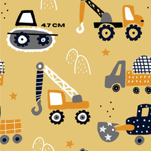 Load image into Gallery viewer, Trucks on mustard
