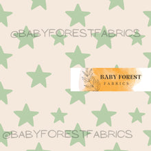 Load image into Gallery viewer, Green stars on beige
