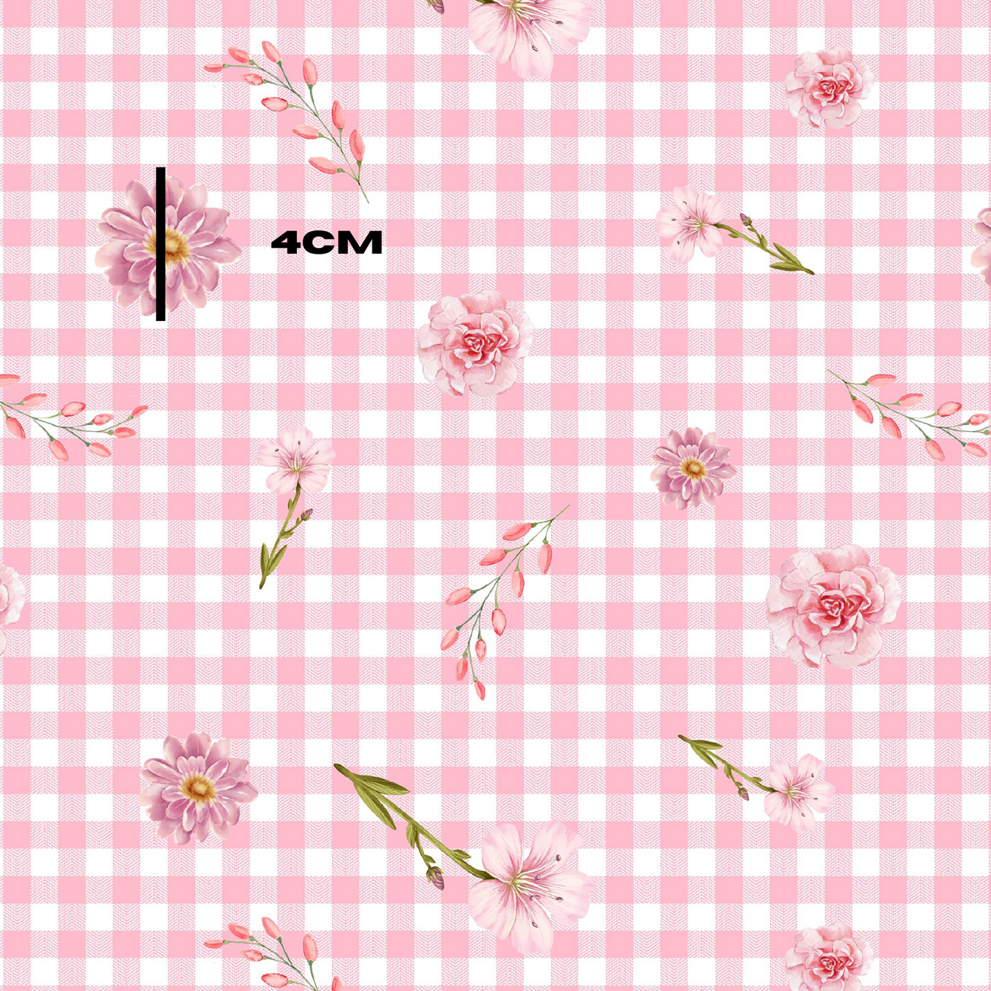 Pink Floral Gingham