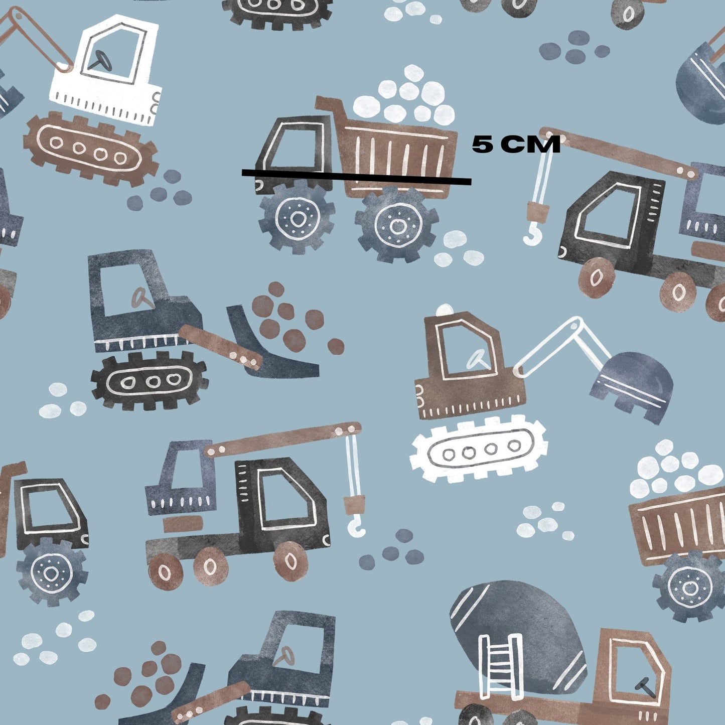 Trucks on denim blue