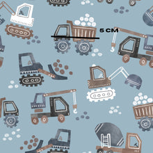 Load image into Gallery viewer, Trucks on denim blue
