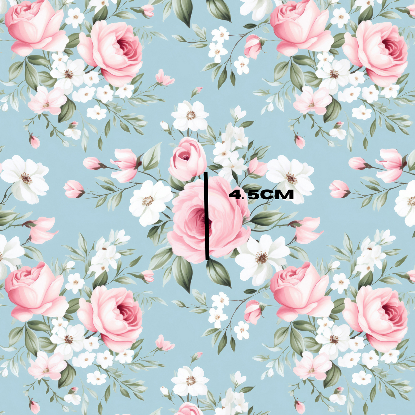 Pink Rose on Blue
